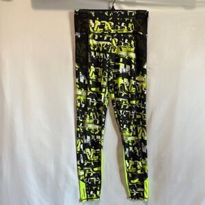 Puma Black and Yellow Graphic Leggings
